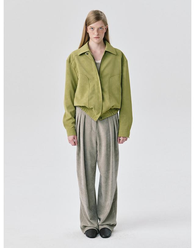 분더캄머 Soft Suede Seam Jumper_Olive 착용컷