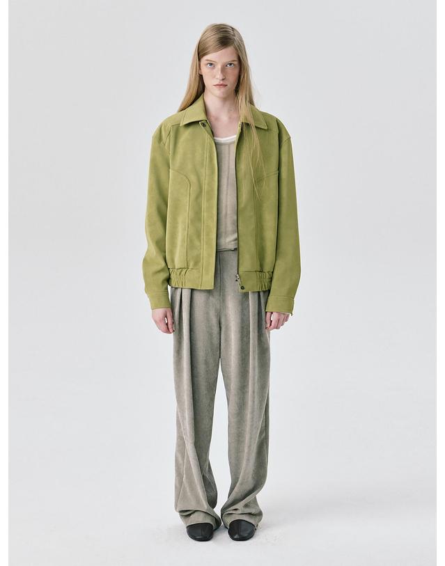 분더캄머 Soft Suede Seam Jumper_Olive 착용컷