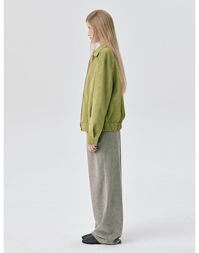 분더캄머 Soft Suede Seam Jumper_Olive 착용컷