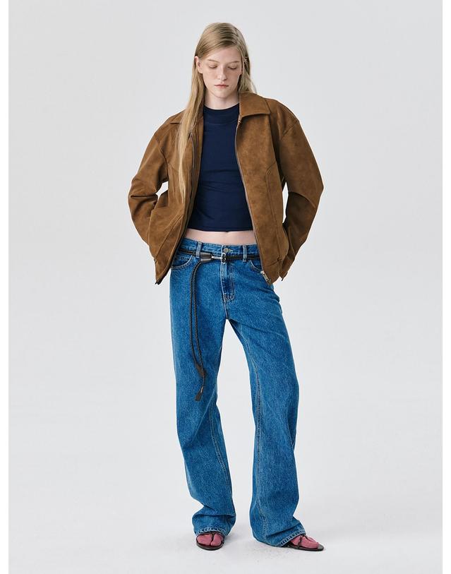 분더캄머 Soft Suede Seam Jumper_Brown 착용컷