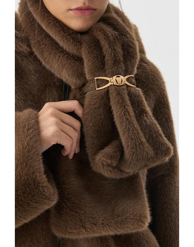 분더캄머 Mink fur Muffler_Brown(밍크 퍼 머플러_브라운) 착용컷