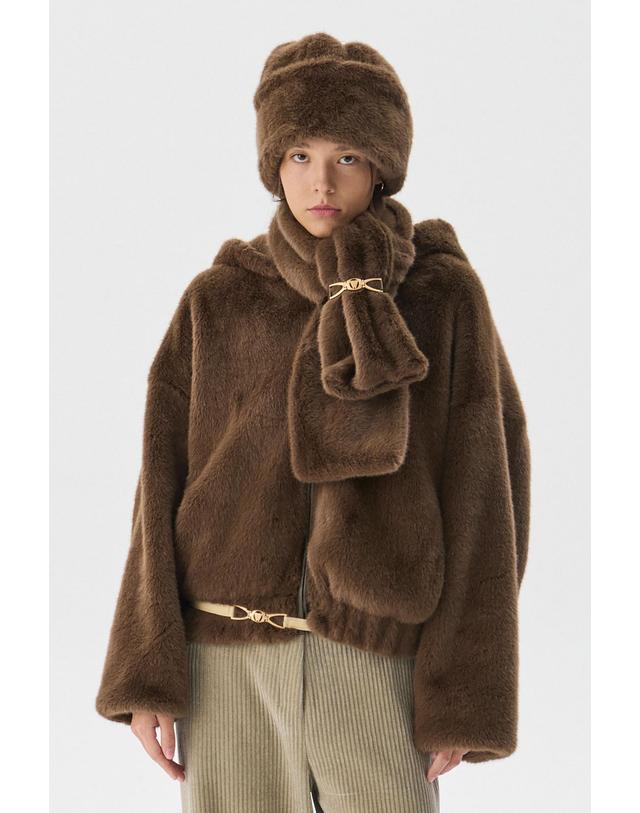 분더캄머 Mink fur Muffler_Brown(밍크 퍼 머플러_브라운) 착용컷
