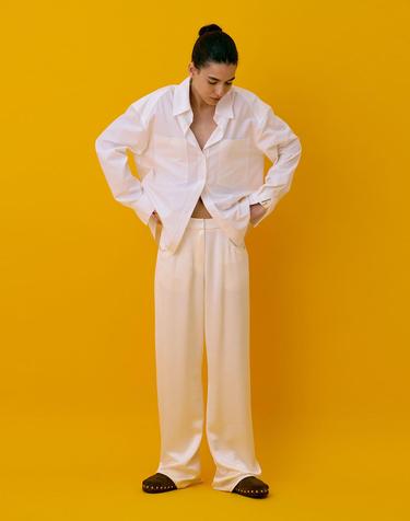 Back Yoke Straight Pants_Cream