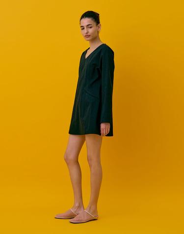 V-neck Mini Dress_Black