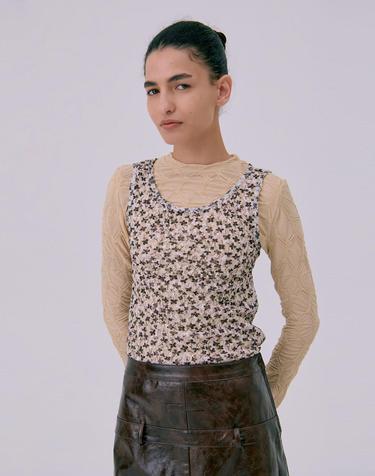 [1차 리오더]Floral Sleeveless_Beige