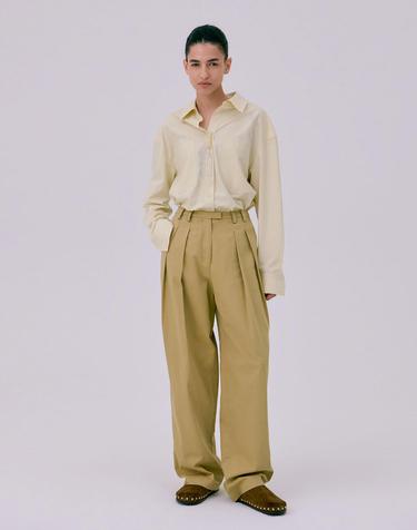 분더캄머 26 Zigzag Wide Pants_Beige