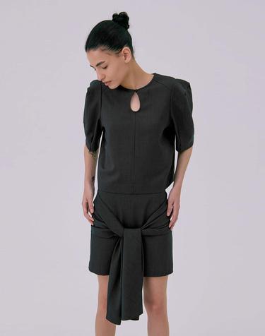 Puff Sleeve Blouse_Dark Navy