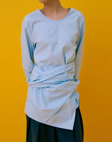 Drape Blouse_Light Blue