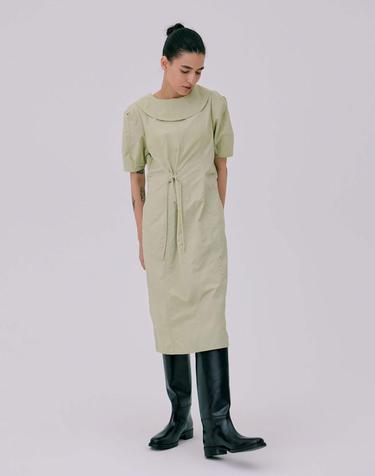 분더캄머 Puff sleeve dress_Light Khaki