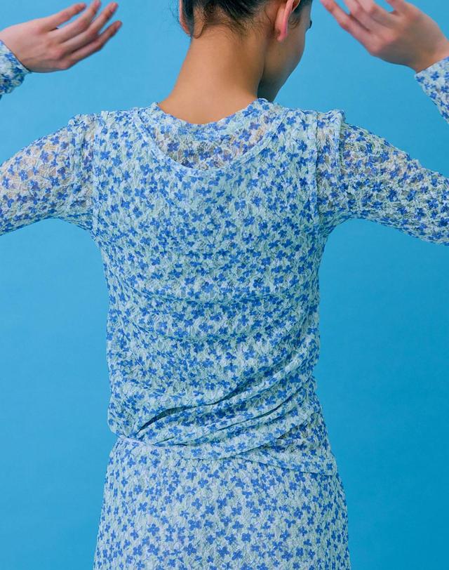 분더캄머 Floral Sleeveless_Light Blue 착용컷