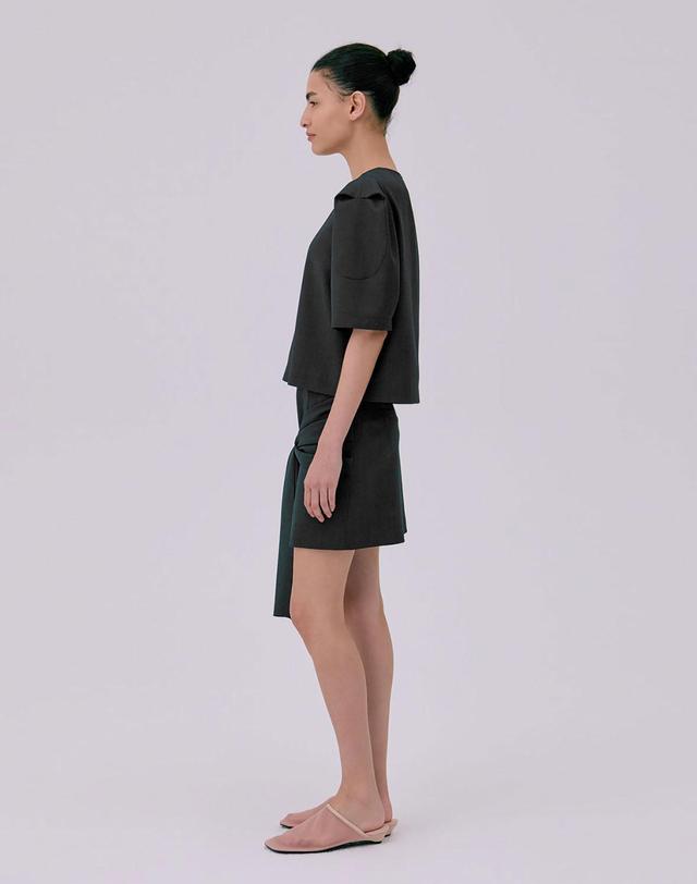 분더캄머 Tied Mini Skirt_Navy 착용컷