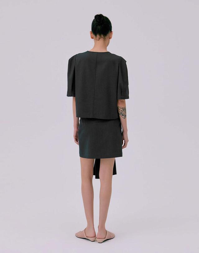 분더캄머 Tied Mini Skirt_Navy 착용컷