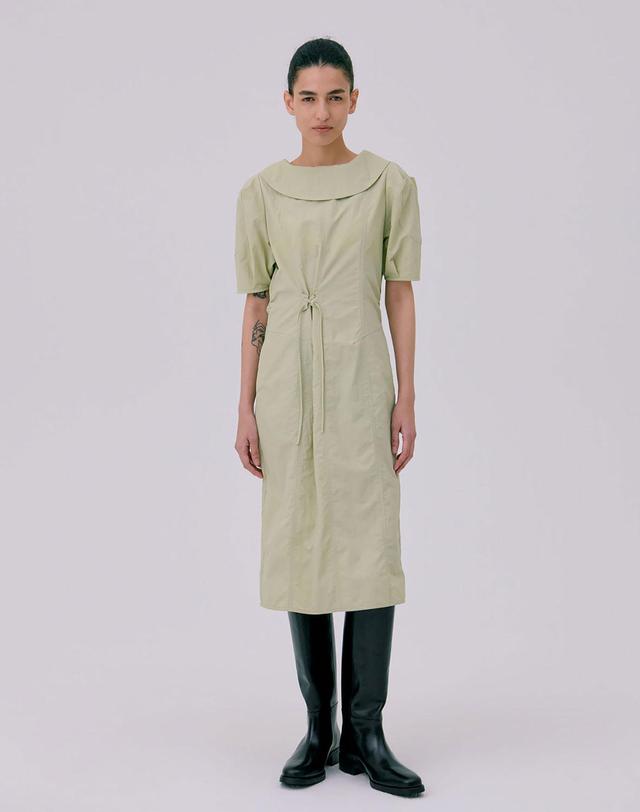 분더캄머 Puff sleeve dress_Light Khaki 착용컷