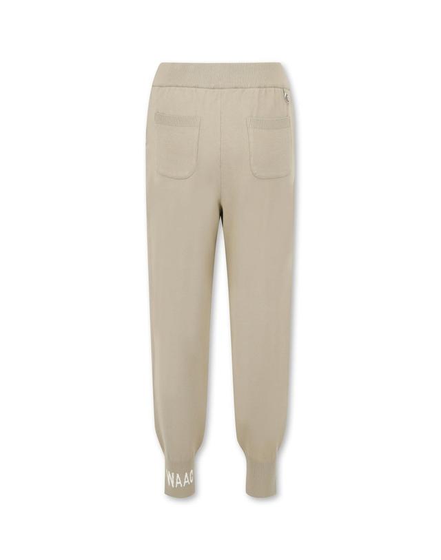 왁 [WAAC] WAAC THE ORIGINAL Women Long Rib Knit Jogger Pants_WWWAS25133BEX 착용컷