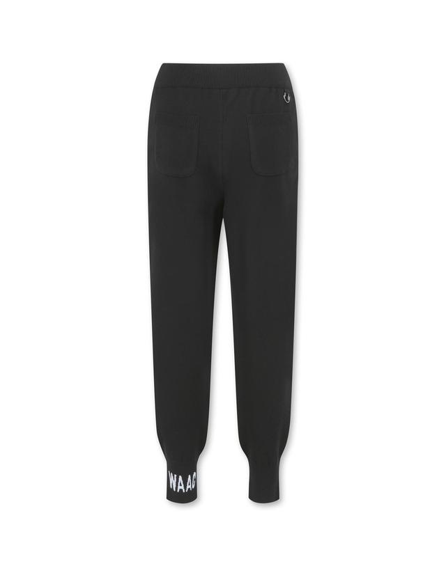 왁 [WAAC] WAAC THE ORIGINAL Women Long Rib Knit Jogger Pants_WWWAS25133BKX 착용컷