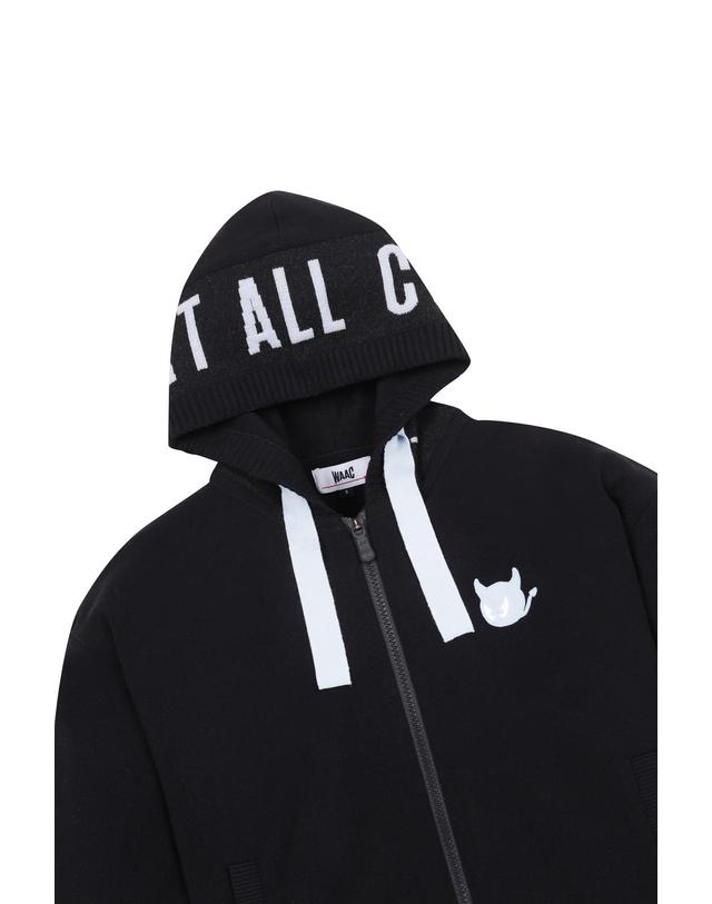 왁 [WAAC] Women WAAC THE ORIGINAL Hoodie Full-zip Sweater_WWWAS25132BKX 착용컷