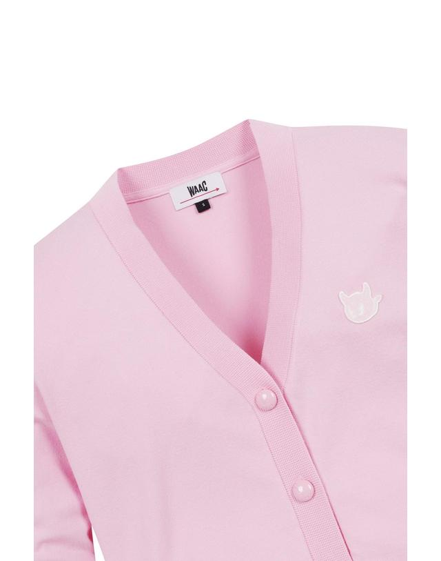 왁 [WAAC] [Exclusive] Women Slogan WAACKY Cardigan_WWWAM25904PIL 착용컷