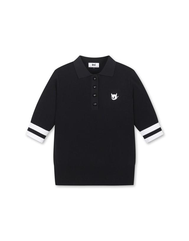 왁 [WAAC] [Exclusive] Women Essntial SS Knit Polo_WWWAM25902BKX 착용컷