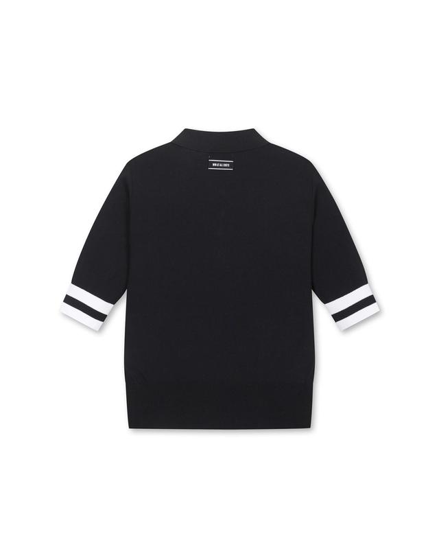 왁 [WAAC] [Exclusive] Women Essntial SS Knit Polo_WWWAM25902BKX 착용컷