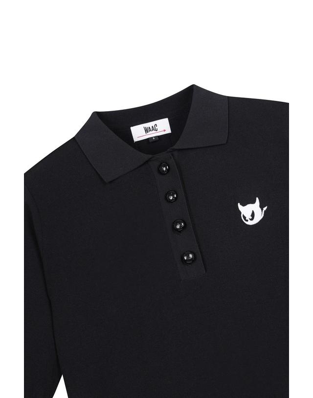 왁 [WAAC] [Exclusive] Women Essntial SS Knit Polo_WWWAM25902BKX 착용컷