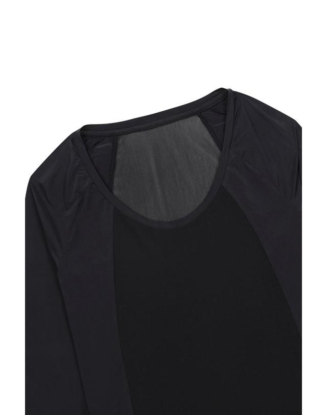 왁 [WAAC] Women Sun Shield Silky Base Layer (Crewneck)_WWTBM25203BKX 착용컷