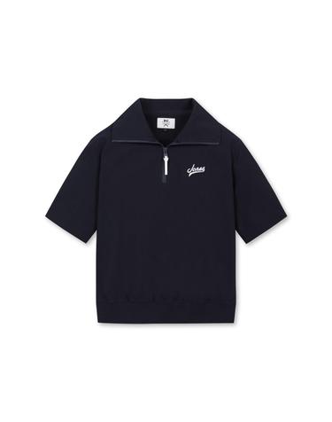 [WAAC X JONES] Womens Seersucker SS Half Zip_WWTCM25371NYD