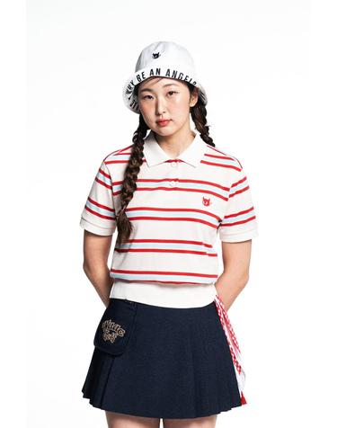[WAAC] Women Stripe Loose Fit SS Polo_WWTCM25205IVX