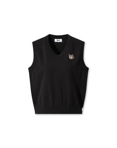 [WAAC] WAAC THE ORIGINAL Women V-neck Knit Vest WWWAA25630BKX
