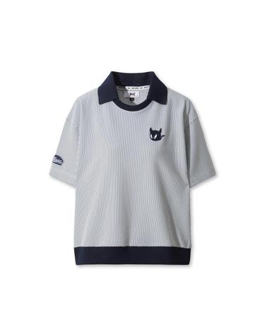 [WAAC] Women Detachable Collar Seersucker SS Top WWTCM25380NYX
