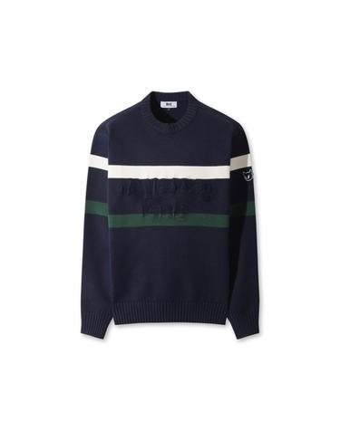 [WAAC] Men Bold Stripes Block Creweneck Sweater WMWAW25704NYD