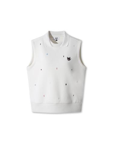[WAAC] Women Multicolor Embroidery Vest WWTCA25600IVX