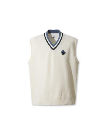 [WAAC] WAACKY Men Knit V-neck Vest WMWAA25601IVX
