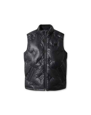 [WAAC] Men Fake Leather Vest WMVAW25702BKX