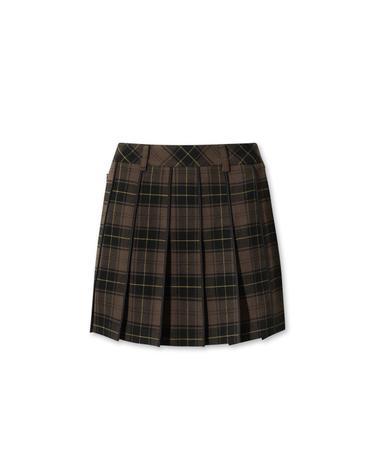 [WAAC] Women Check pattern pleats skirt WWKCW25703BRX