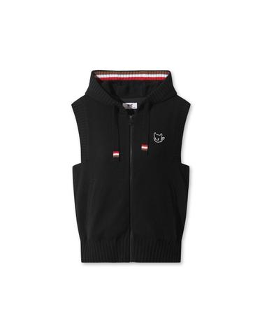 [WAAC] Women Knit Hooded Zip-up Vest WWWAW25714BKX