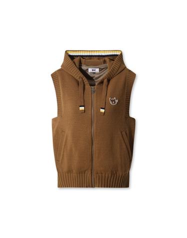 [WAAC] Women Knit Hooded Zip-up Vest WWWAW25714BRX