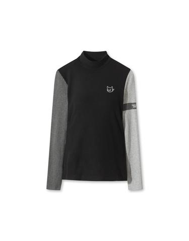 [WAAC] Women Knitted Sleeve Highneck Top WWTBW25804BKX