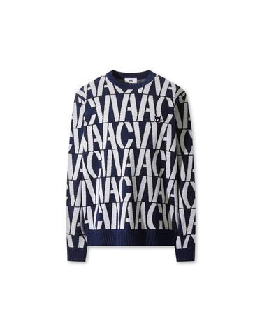 [WAAC] Men Logo Pattern Crewneck Sweater WMWAW25801NYD