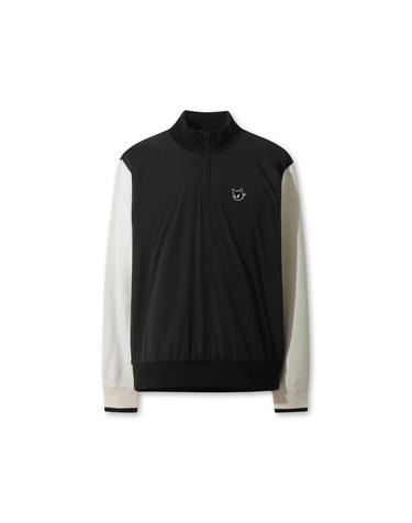 [WAAC] Men Back Slogan Half Zip Sweater WMWAW25803BKX