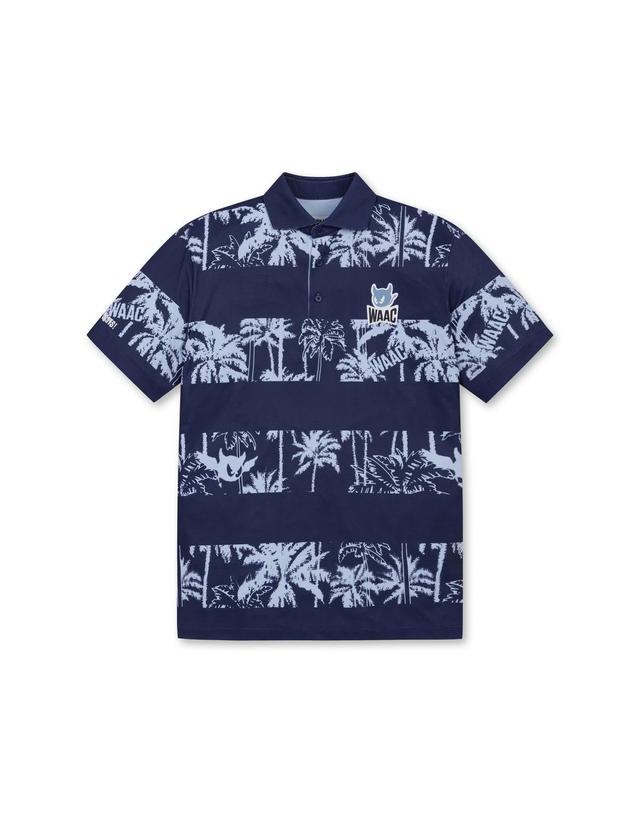왁 [WAAC] Men Athletic Palm Tree Block Polo_WTTCM25403NYD 착용컷