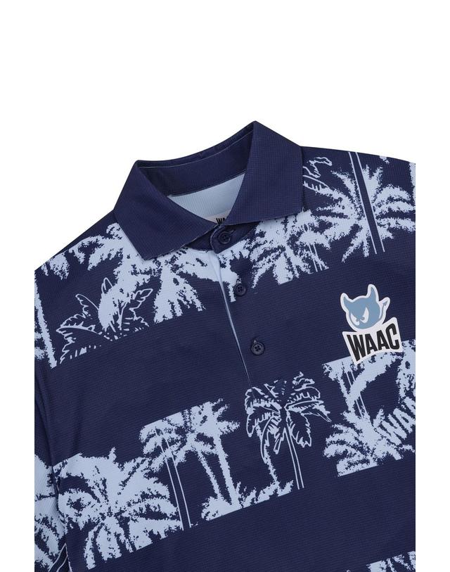 왁 [WAAC] Men Athletic Palm Tree Block Polo_WTTCM25403NYD 착용컷