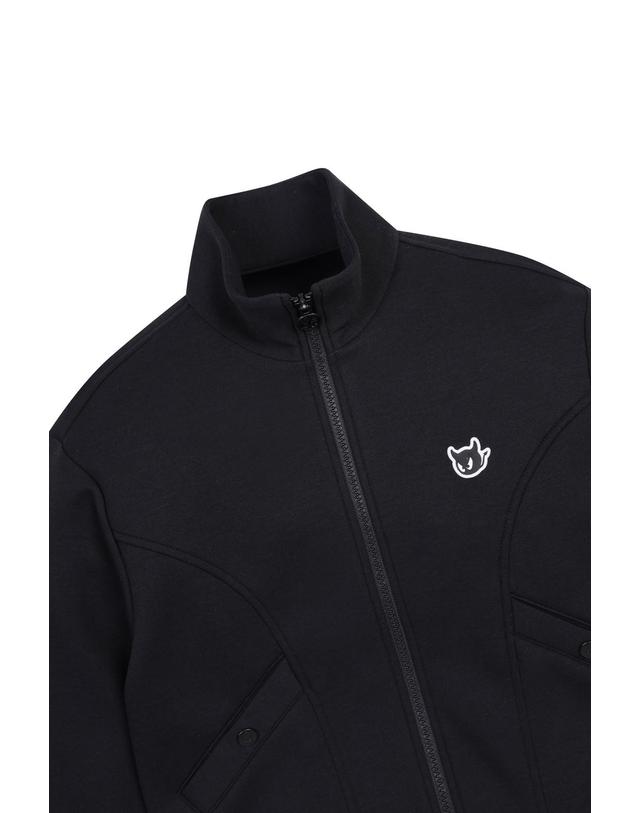 왁 [WAAC] Women Pressed logo point jersey Jacket_WWUAS25101BKX 착용컷