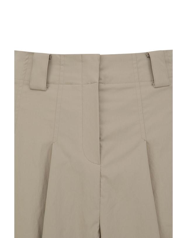 왁 [WAAC] Women Bermuda Pleats Pants_WWPNS25107BEX 착용컷