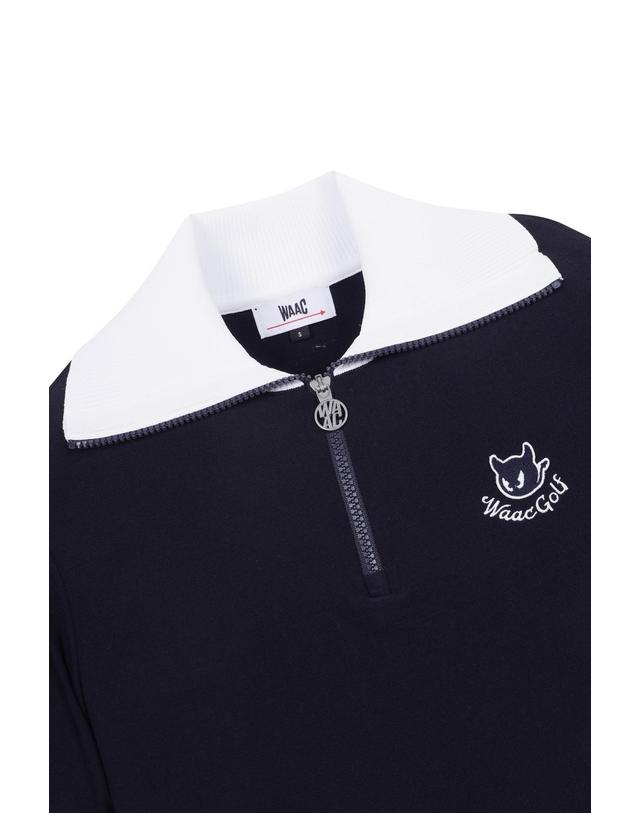 왁 [WAAC] [Exclusive] Women Big Collar SS Half Zip Sweater_WWWAM25903NYD 착용컷