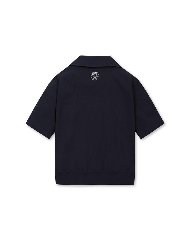 왁 [WAAC X JONES] Womens Seersucker SS Half Zip_WWTCM25371NYD 착용컷