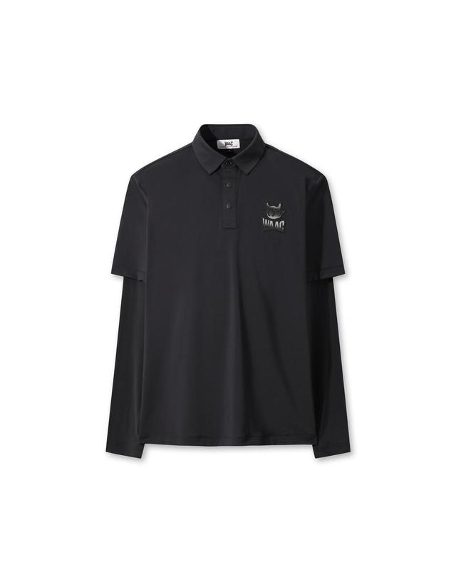 왁 [WAAC] PLAYER S WAACKY Men Sunshield Hybrid Polo_WMTBM25300BKX 착용컷