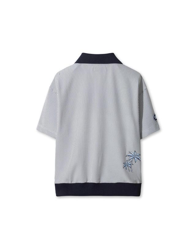 왁 [WAAC] Women Detachable Collar Seersucker SS Top WWTCM25380NYX 착용컷