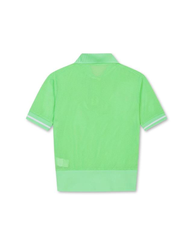 왁 [WAAC] Women Mesh Loose Fit SS Polo WWTCM25301YGN 착용컷