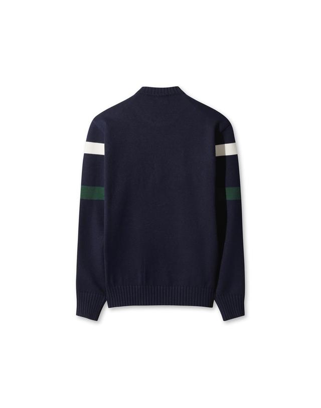 왁 [WAAC] Men Bold Stripes Block Creweneck Sweater WMWAW25704NYD 착용컷