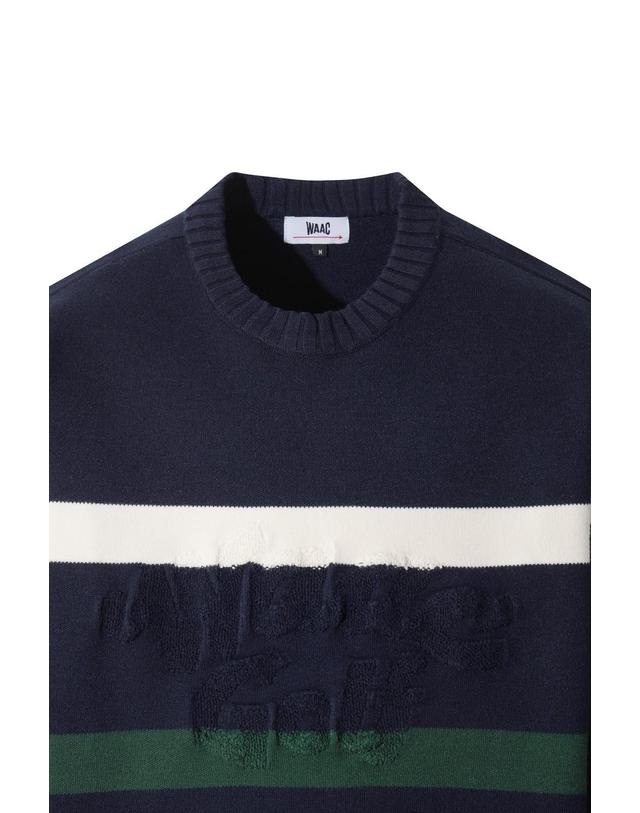 왁 [WAAC] Men Bold Stripes Block Creweneck Sweater WMWAW25704NYD 착용컷